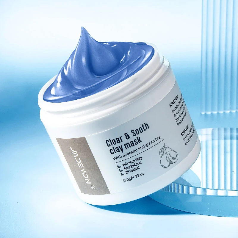 JADEYON 120g Clear & Sooth Clay Mask with Vitamin E and Niacinamide Avocado Main Ingredient for Hydration Anti-Wrinkle Firming