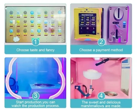 Professional Factory Commercial Fully Automatic Cotton Candy Vending Machine Intelligent Fairy Floss Machine