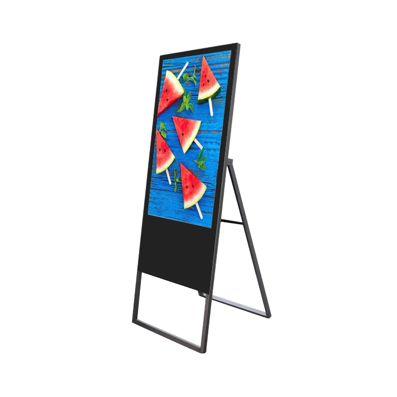 49 55 Inch Moveable Foldable Display Advertising Screen Portable Lcd Digital Signage Poster  in Restaurant Shopping Mall