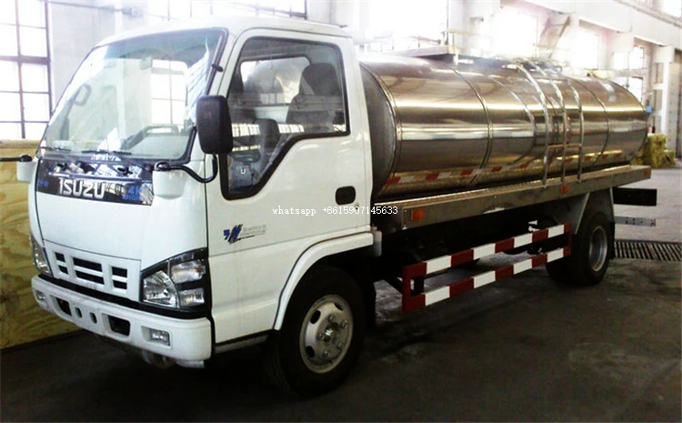 ISUZU 4x2 Small Stainless Steel Milk Tanker Truck 4000 Liter Capacity for Sale