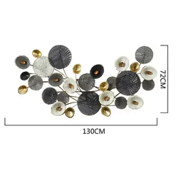 High Quality Nordic Modern Metal Wall Art Home Decorations Wall Frames Panel Hallway Decorative Lotus Leaves Hanging