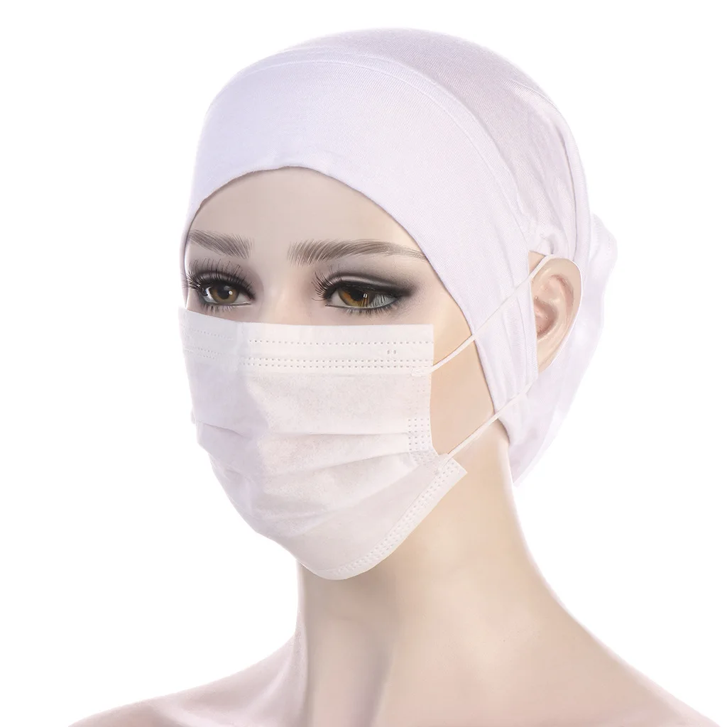 CMX757   Stretch Soft modal  regular front muslim Undercap Round Under Scarf Inner scarf tubes with Ear Hole