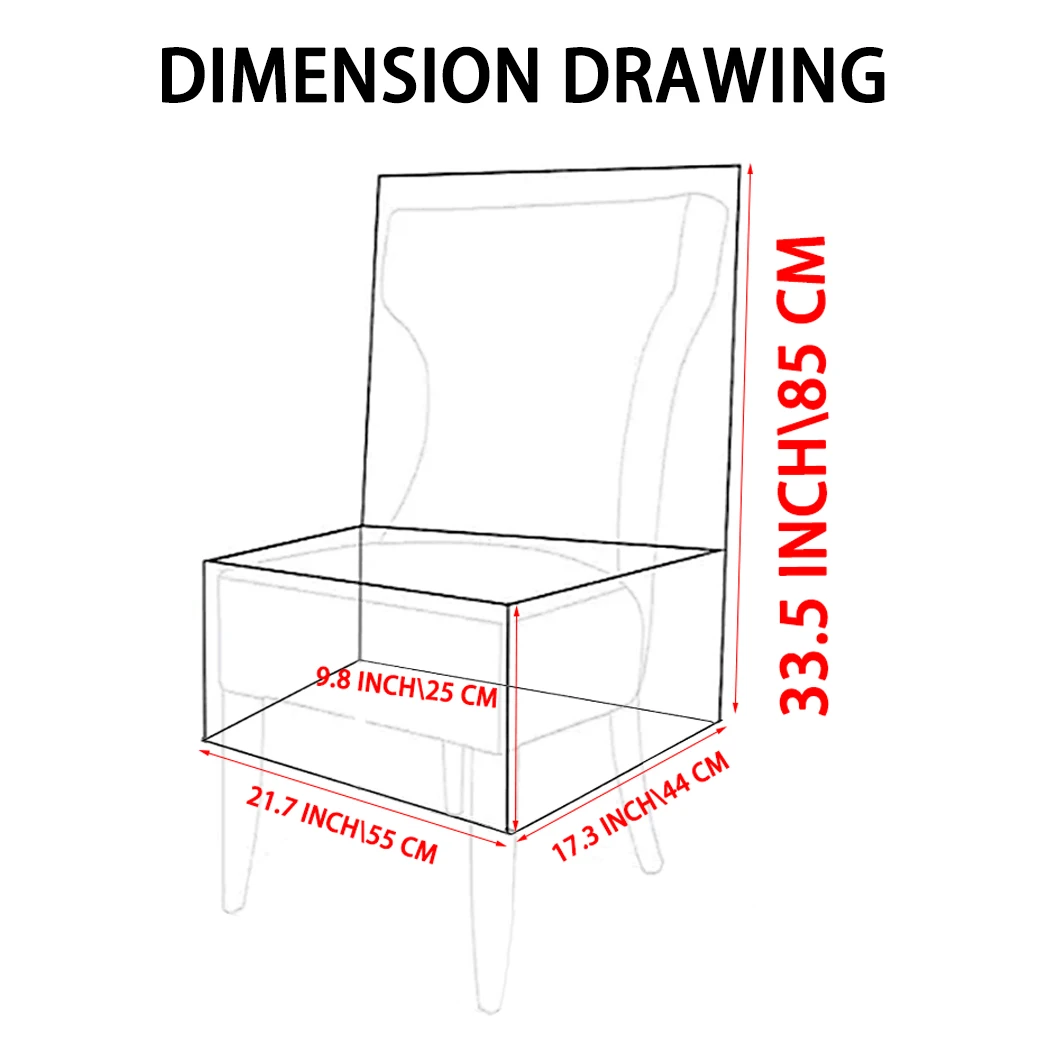 Water- and Dust-Free PVC Clear Plastic Chair Covers Waterproof Protective Protectors for Dining Chairs for Parties