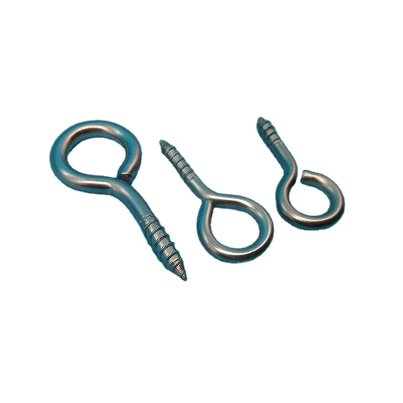 Ready To Ship Wholesale Wood Thread Stainless Steel Furniture Screw Hooks Self-tapping Eye Screw