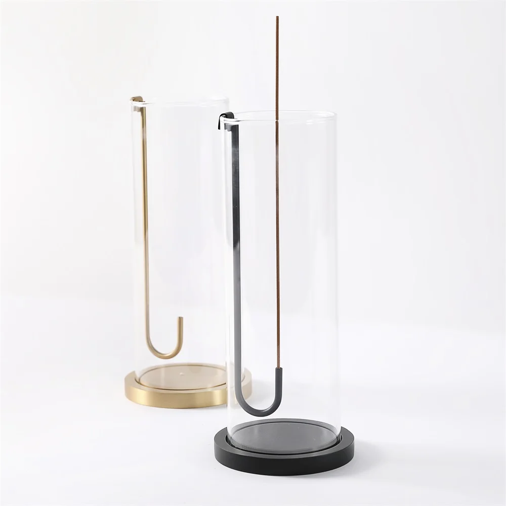 MAXERY Top Quality Brass Incense Sticks Holder Gold & Black Incense Burner for Home Decors