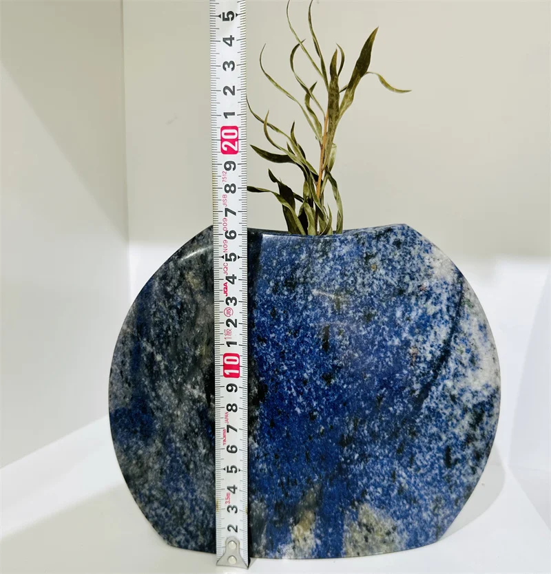 Unique Blue Natural Stone Party Wedding Vase Azul Bahia Granite Flower Vases For Luxury Room Decoration