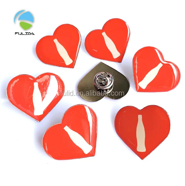 made cat animal heart shape epoxy dome metal pins