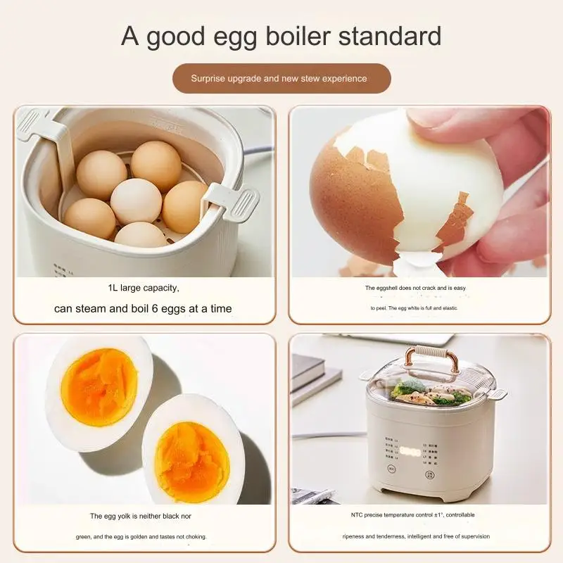 Multi-function New Kitchen Double Layers Electric Egg Boiler Holder  Rapid Egg Cooker  24-hour reservation  Egg Steamer