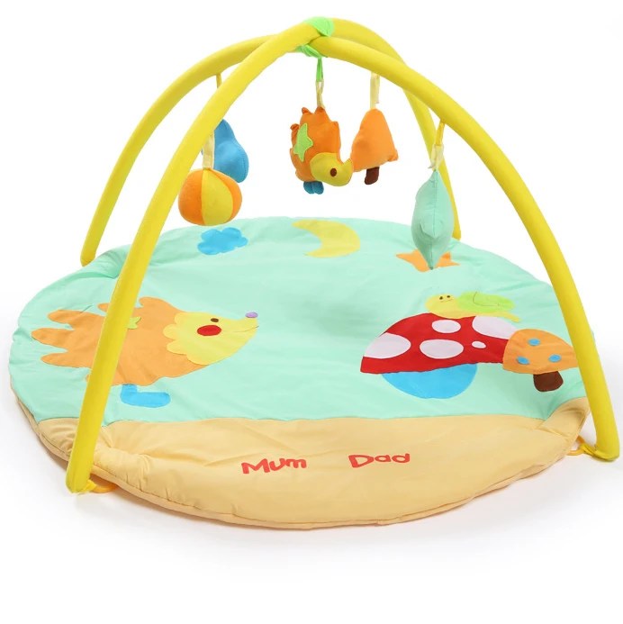 OEM Rattan Baby Play Gym Music Activity Floor Mat tapete para bebes Crawling Cow Baby Play Mat Gym Tummy Time  Baby Gym Play Mat