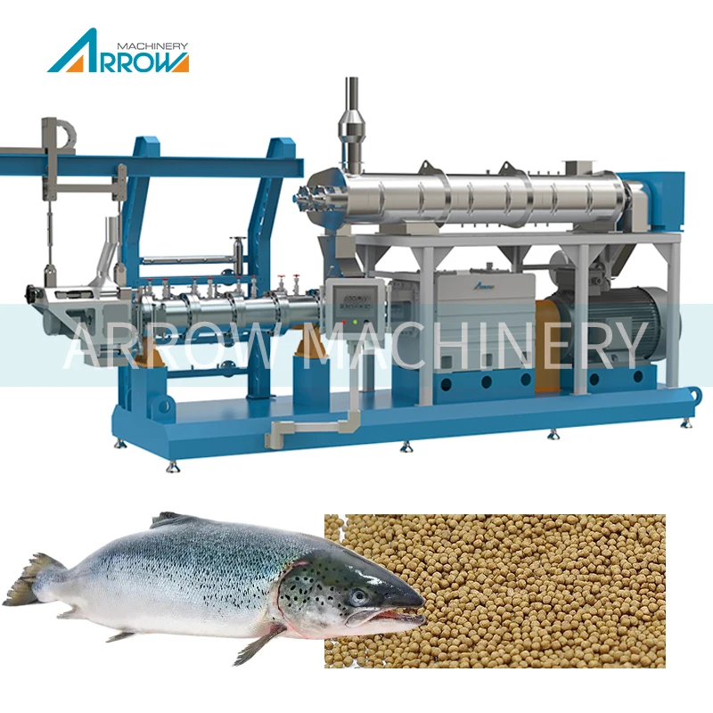 High Productivity 800-1200kg/h Floating Fish Feed Making Machine