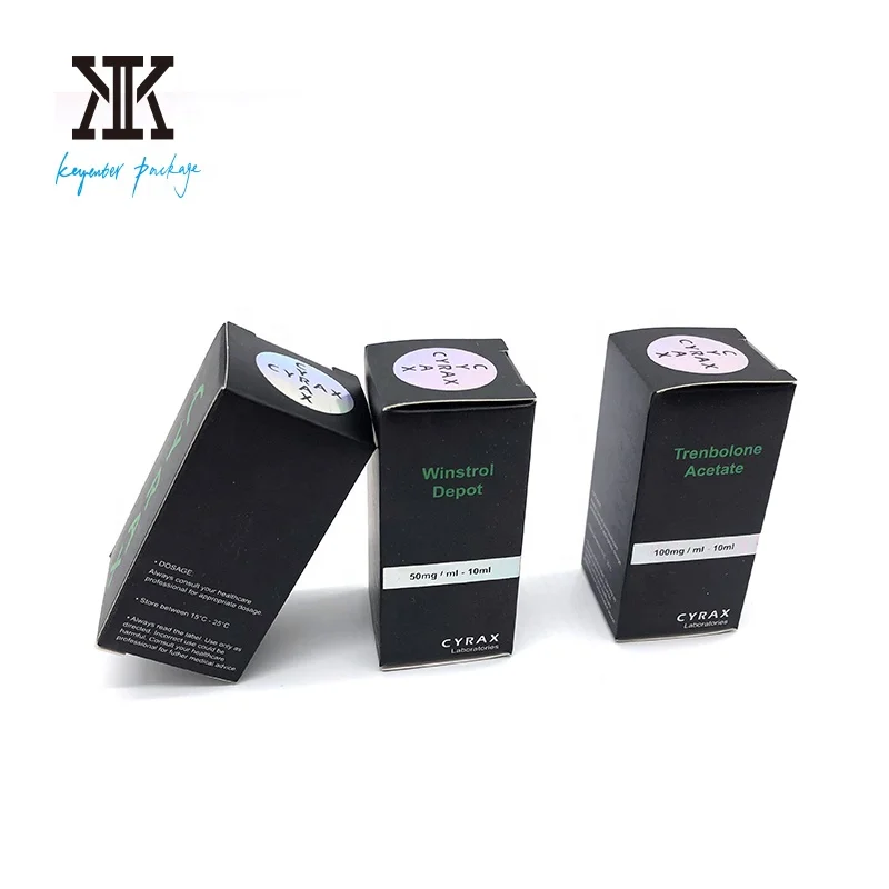 Free Design Custom Printing Pharma Vial Box 10ml Steroid Tablets Packaging Labels