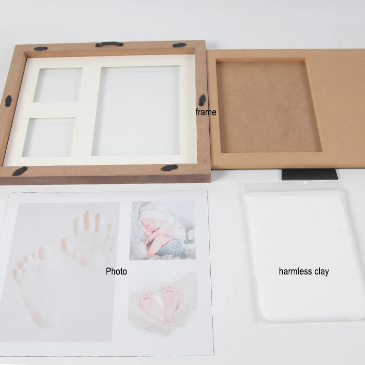Newborn Keepsakes Photo Frame Clay baby foot printing baby handprint and footprint makers kit for mother day gifts