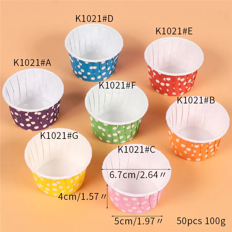 
50PCS Mini Cupcake Liners Paper Round Cake Baking Cups Muffin Cases Home Party Wedding Caking Tools 