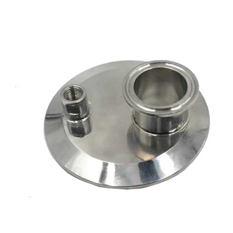 Sanitary tri clamp flat end cap lid with sight glass for collection chamber
