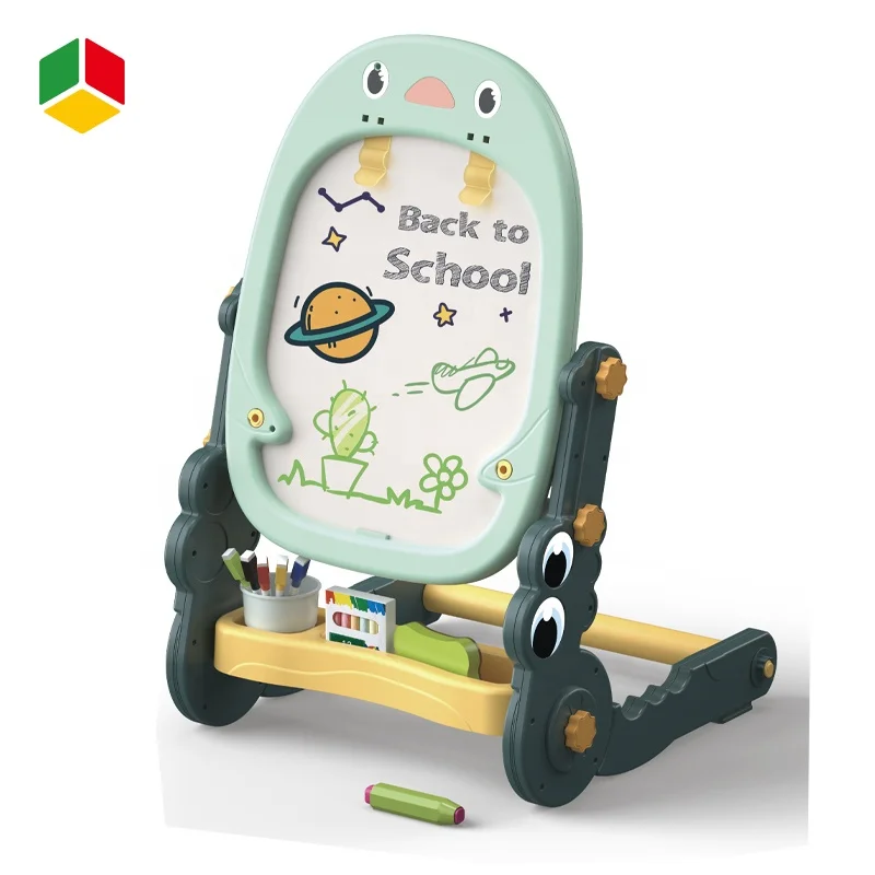 QS New Product Educational Magnetic Drawing Toys Cartoon Penguin Drawing Easel Toy Foldable Drawing Board