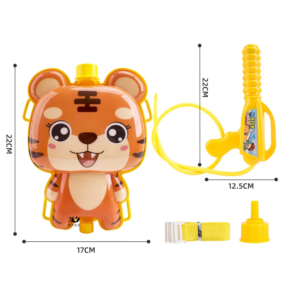 LONGXI outdoor sport toys water blaster Animal cartoon gun cute tiger backpack water gun Seaside summer toys for kids Brown