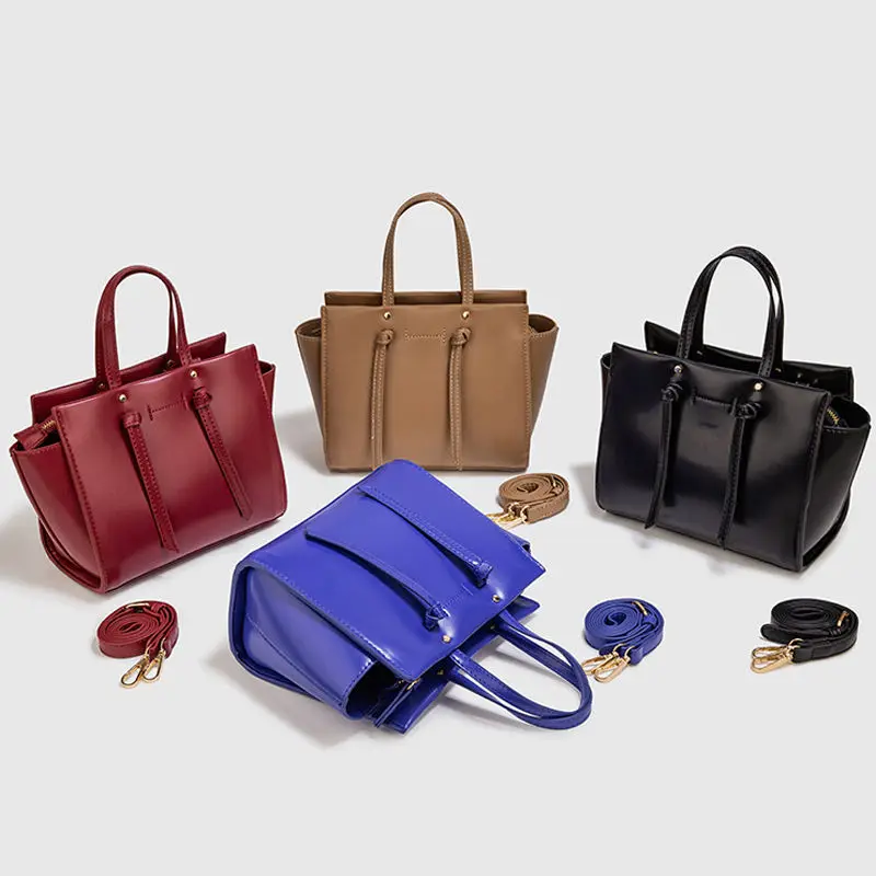 New Handbags 2024 Design Elegant Vegan Leather Strip Decoration Ladies Hand Bag Fashion Tote Bag Luxury Bags For Women