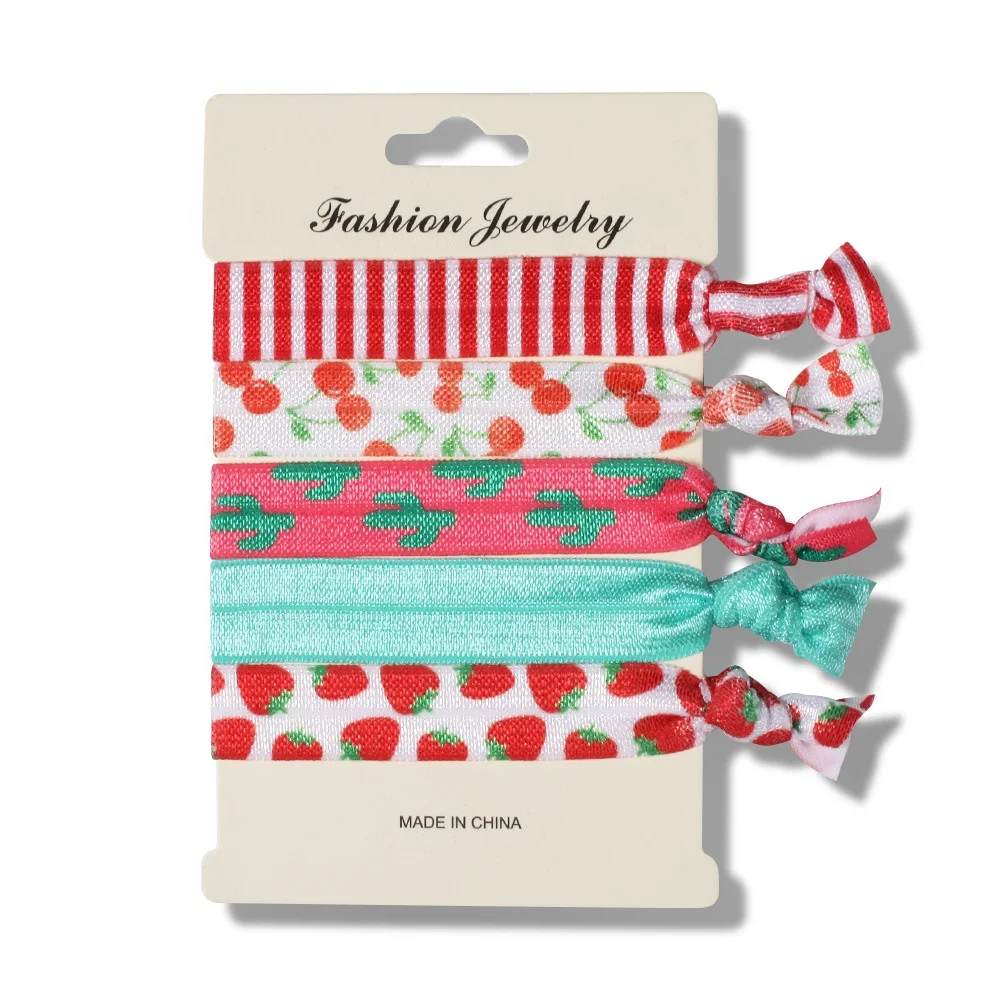 Hot selling women girls hair tie high elasticity rubber band wholesale custom printed hair rope