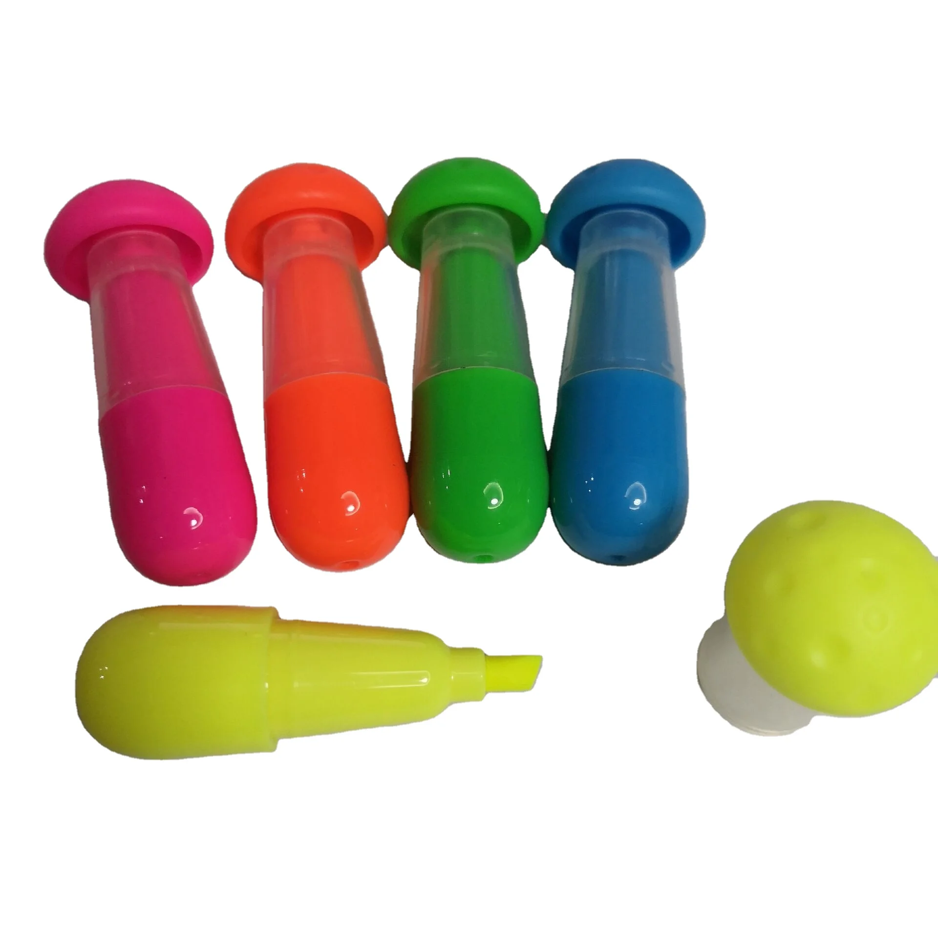 New hot sale unique design shape kawaii mini color highlighter pen set