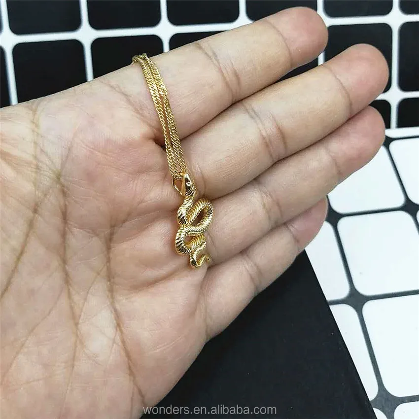 Delicate Snake Necklace Fashion Jewelry Water-Wave Chain Gold Plated