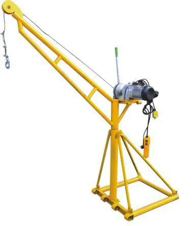 
800kg mini building crane with electric winch hoist 500kg out door crane 360 degree rotation crane with electric wire rope hoist 