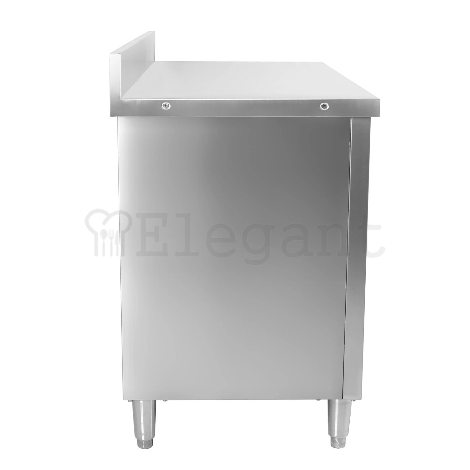 New Round Tube Kitchen Equipment Hotel Restaurant Stainless Steel Kitchen Work Table with Backsplash With Drawers With Cabinet