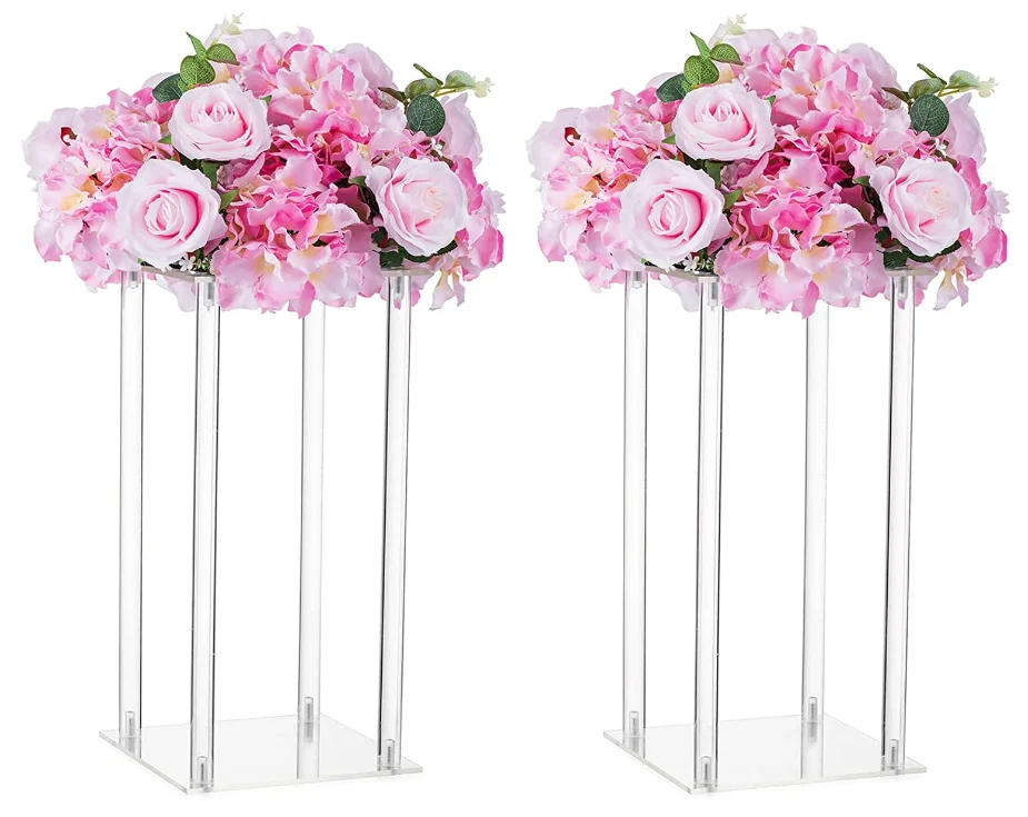 Acrylic Clear Vases for Wedding Centerpieces Engagement Home Party Table Decor Centerpiece Vases Rectangular  Flower Stand