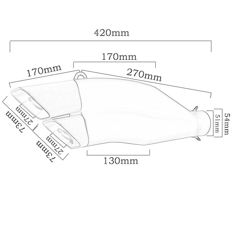 Motorcycle Exhaust System Cnc escape slip on Muffler Racing Pitbike silencer For motor benelli trk 502 600 gt moto accessories