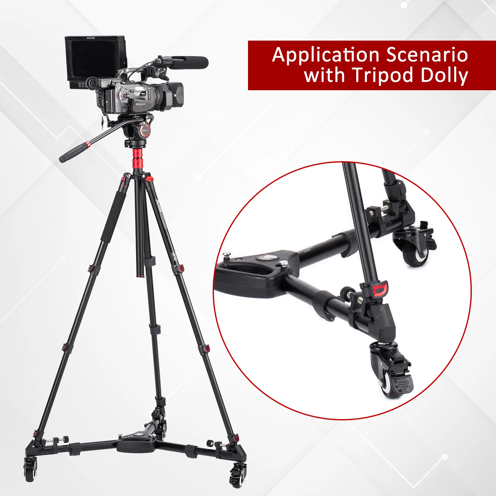 Cayer New Arrival Multiple Function Lightweight Aluminum Professional Video Camera Tripod Stand with Fluid Head Video Stand