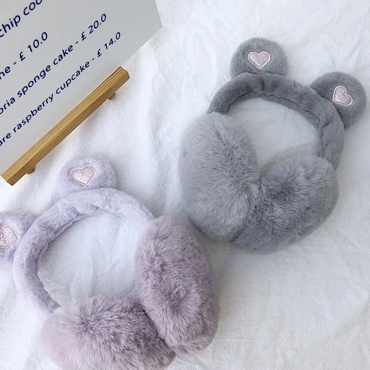 Factory wholesale OEM Lovely desgin keep warm winter furry girls ear muffs
