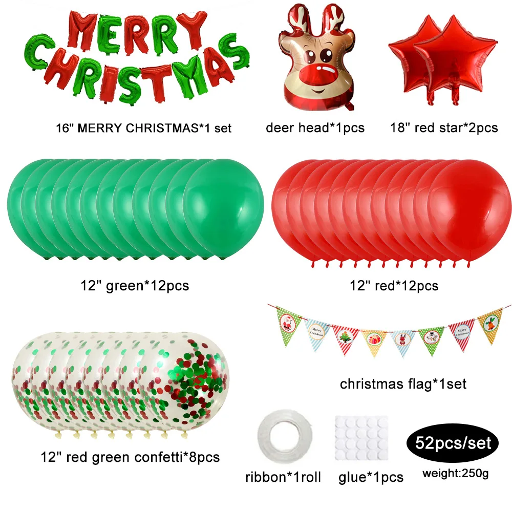 
Cheap Price Ecofriendly Christmas Latex Ballons Merry Christmas Balloons Set For Decoration 