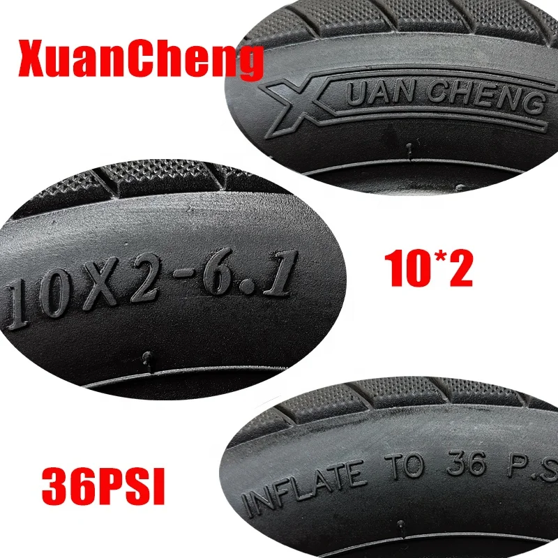 XUANCHENG 10 inch 10x2-6.1 Inflatable Thickening Wheel Outer Tire 10*2-6.1 Tyre for Xiaomi Mijia M365 Electric Scooter Tyre Part