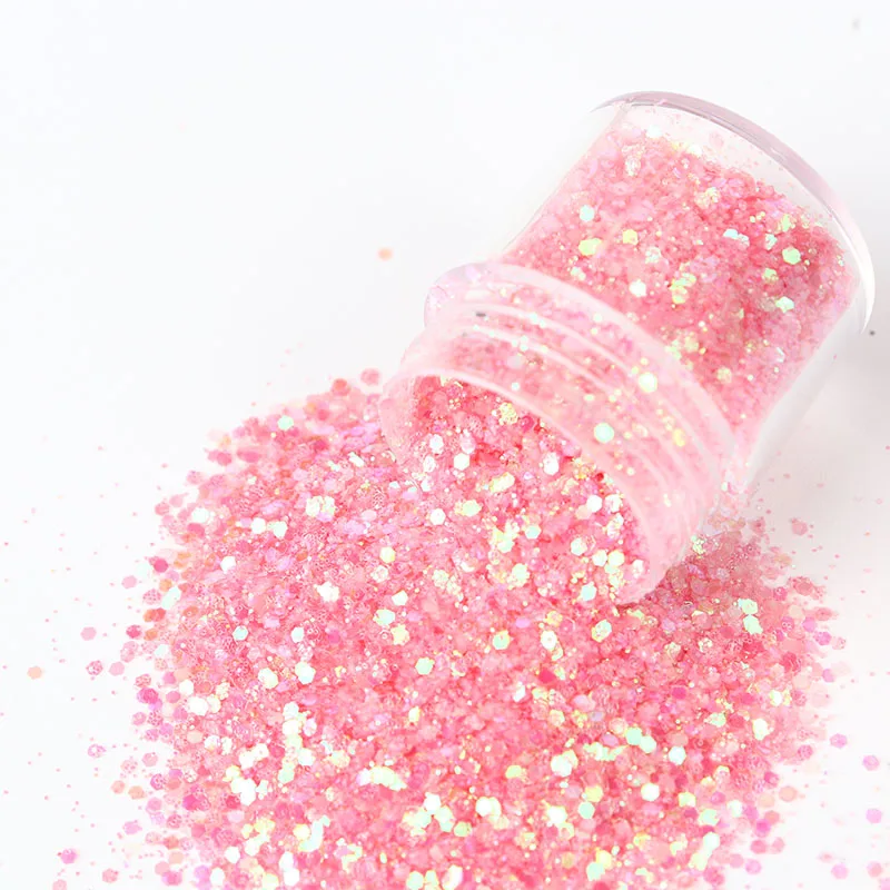 Wholesale High Quality pink Block Blend Polyester Bulk Cosmetics Holographic Glitter for Nail Art, Holiday Decorations