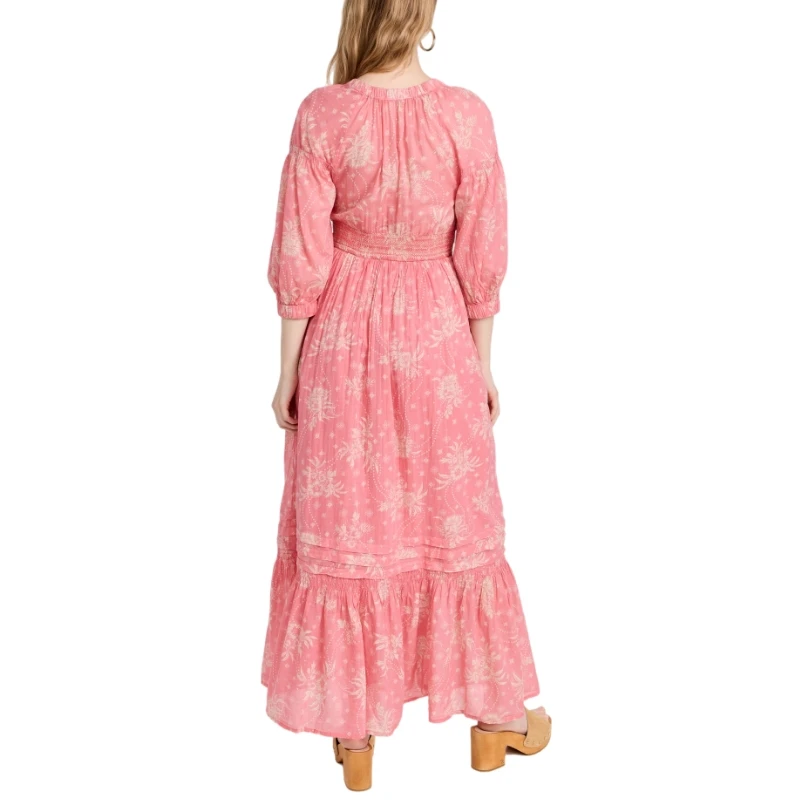 Manufacturer Custom NEW casual floral print beach vacation maxi dresses lady elegant summer clothes for women