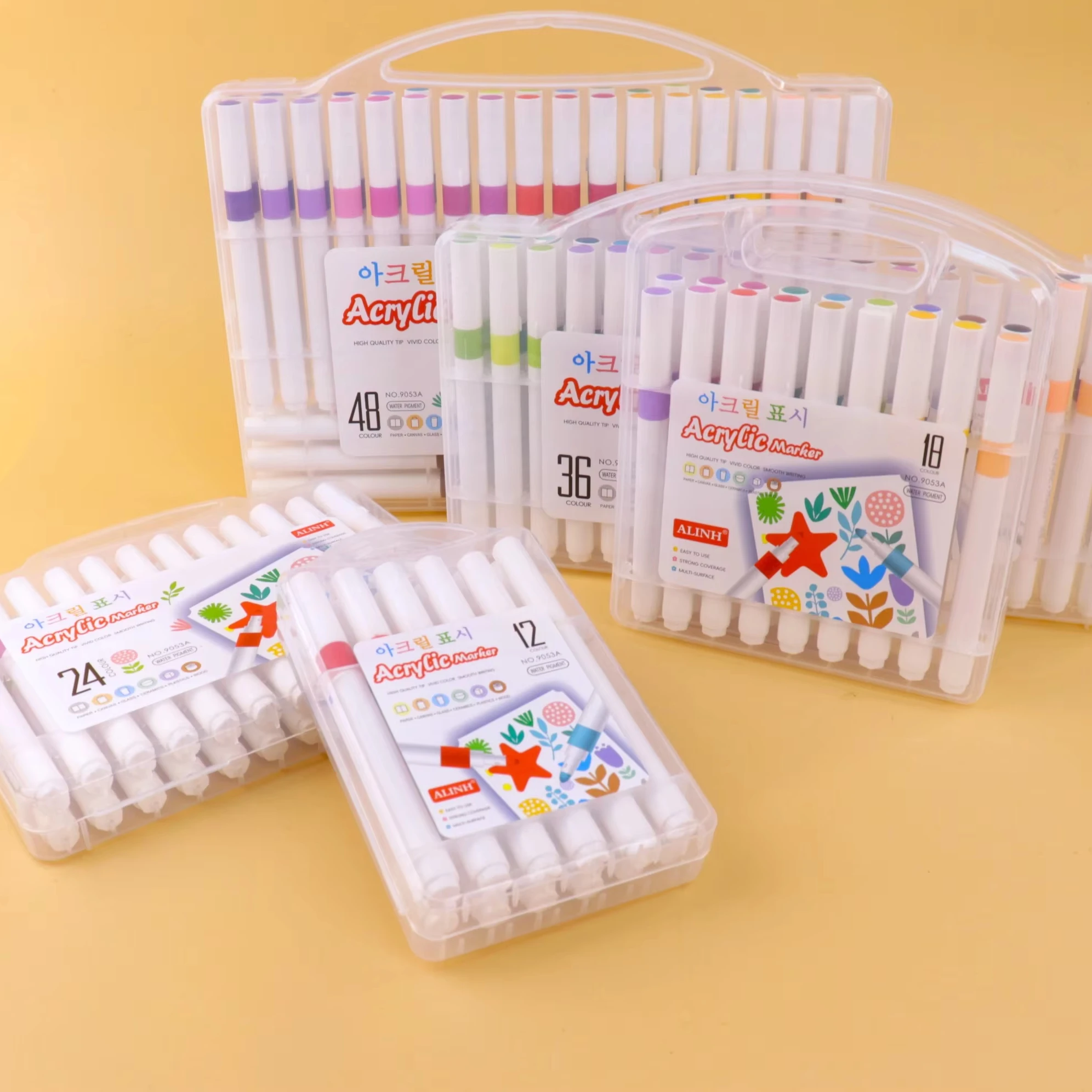 Набор акриловых маркеров на водной основе, 24 цвета