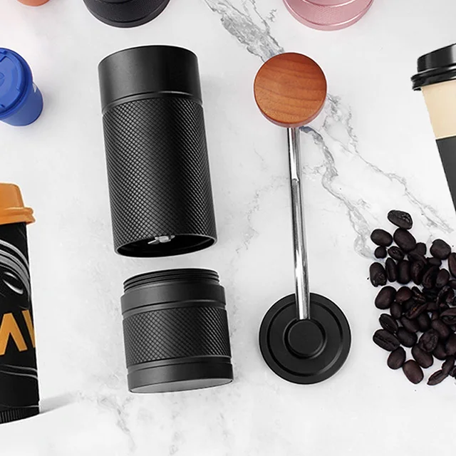 Online Hot Sale Minimalist style Portable Manual Small Coffee Grinder with walnut handle