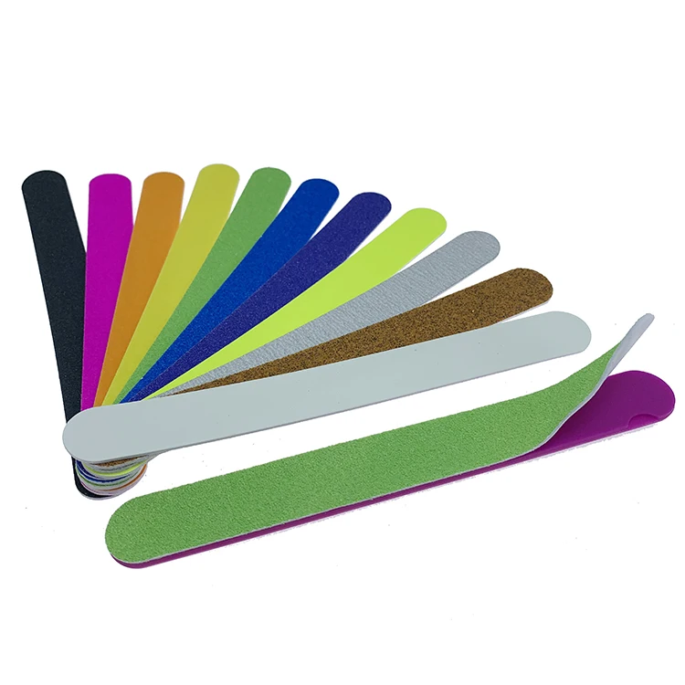 High quality custom logo plastic board nail file 100/180 with replacement sandpaper