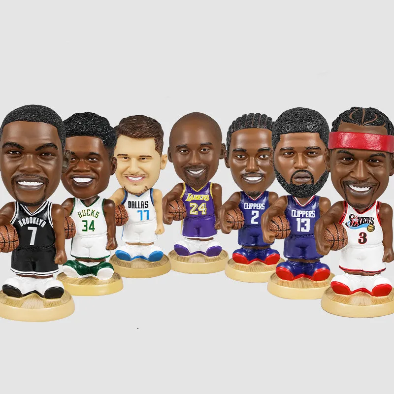 Custom Car Dashboard Bobble Head Resin NBA Basketball Player Action Figure 3D Polyresin Car Ornaments Bobblehead Toys Doll