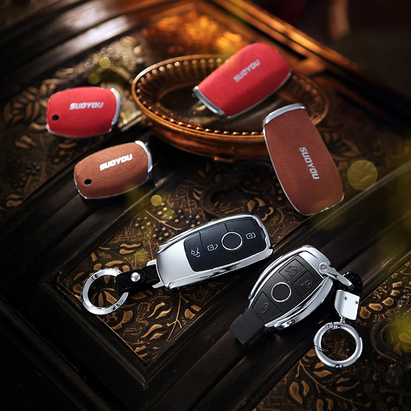 Car Key Cover Case for Mercedes Benz 2017 E Class W213 2018 S class new SLC SLK Class E E200 E260 E300 E320 new Suede Leather