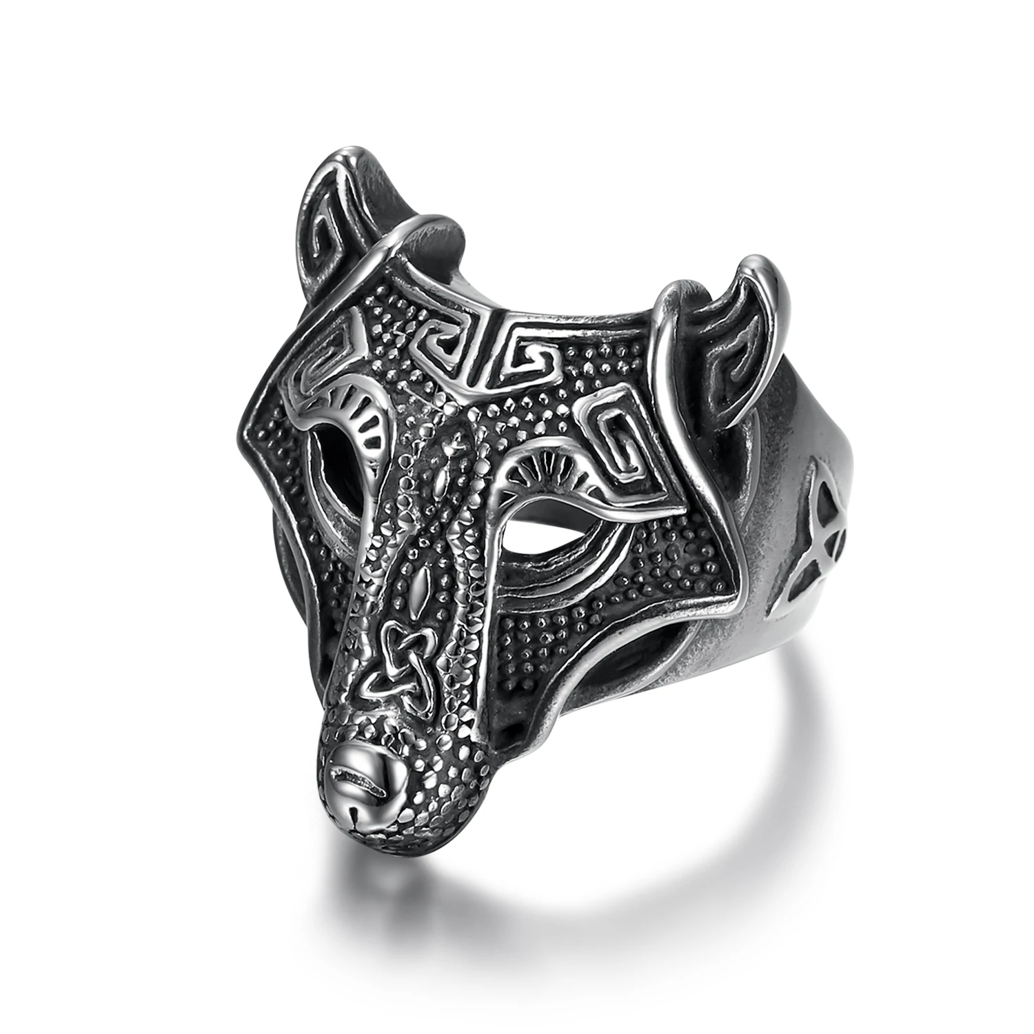 European American Style Punk Rings New Creative Exquisite Boys Mens  Fashion  Wolf Totem Ring
