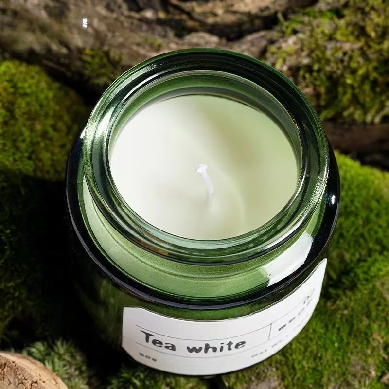 New Arrival Simple Style Nature Soy Perfume Oil Glass Jar Scented Candles