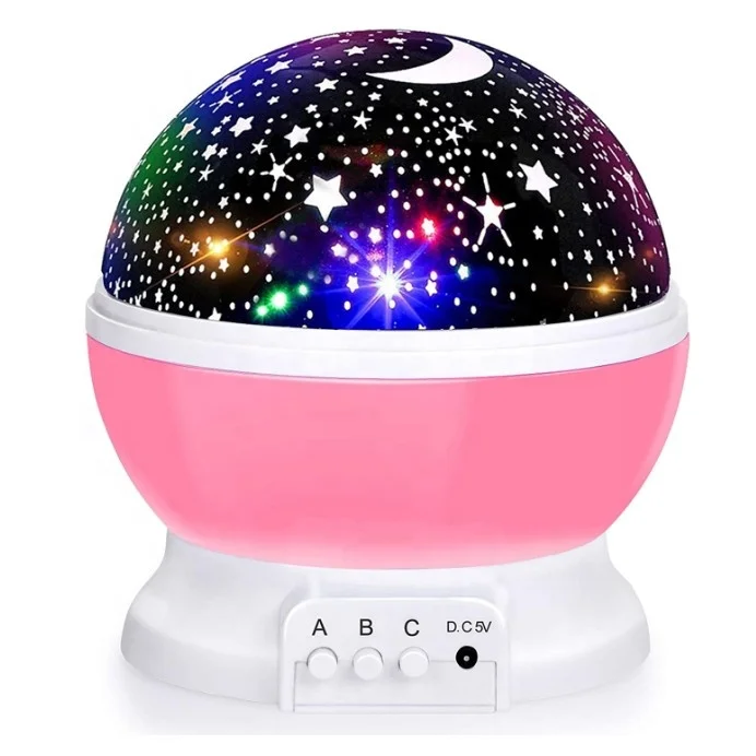 DC5V Led Star Night Light 360-Degree Rotating Star Ball Projector Desk Lamp 8 Colors Changing with USB Cable