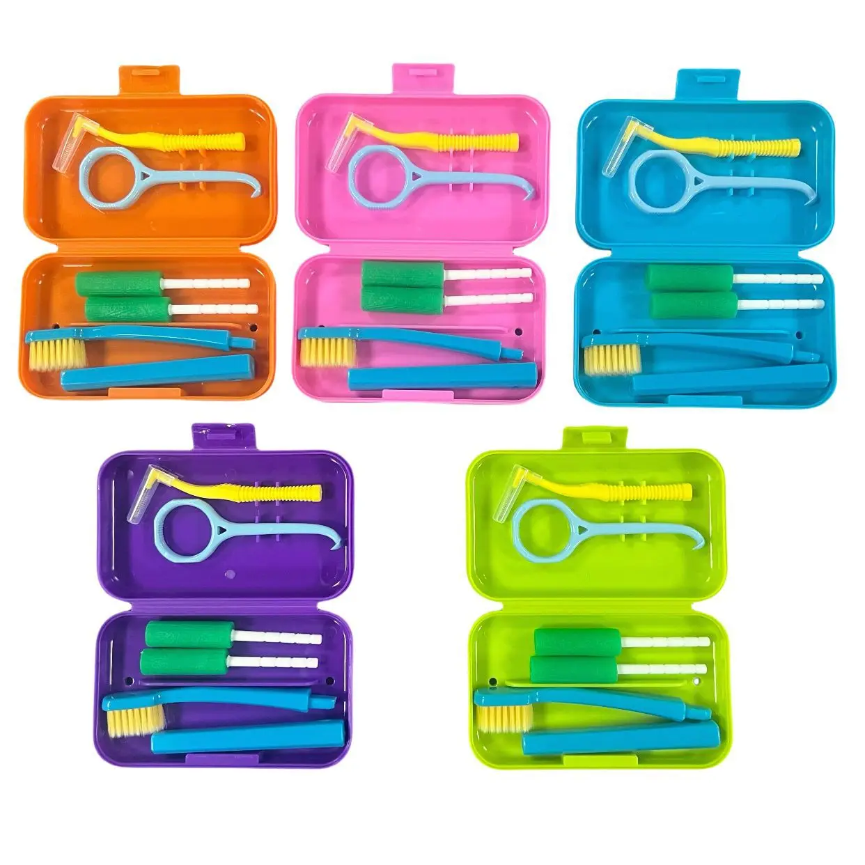 2024 New arrival Portable Plastic four in one Hygiene Products Orthodontic Toothbrush Oral Care Dental Travel Teeth Cleaning Kit
