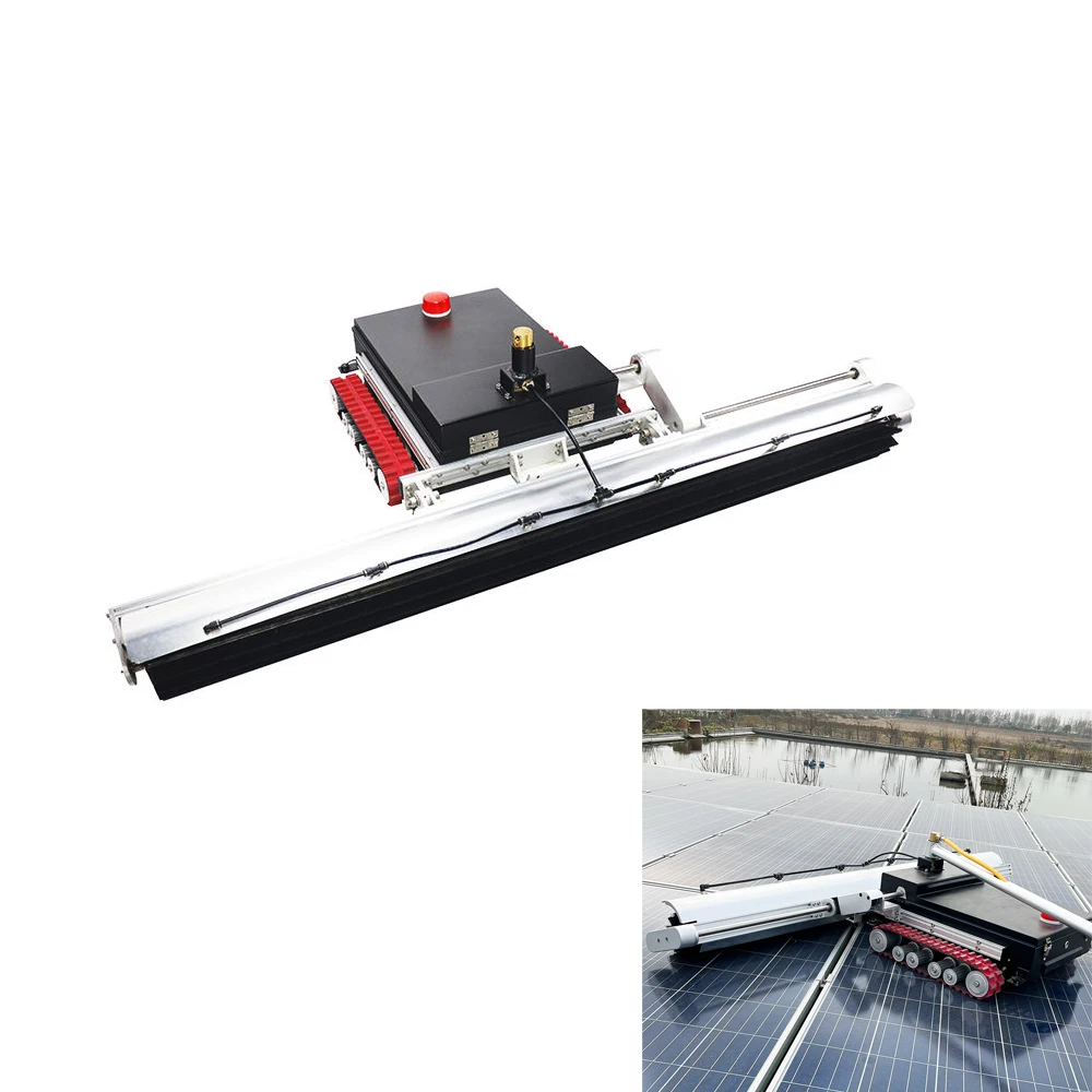 Rotating Brushes Washing Robot For Rooftop Solar Farm Power Plant Solar Panel Clean Machine