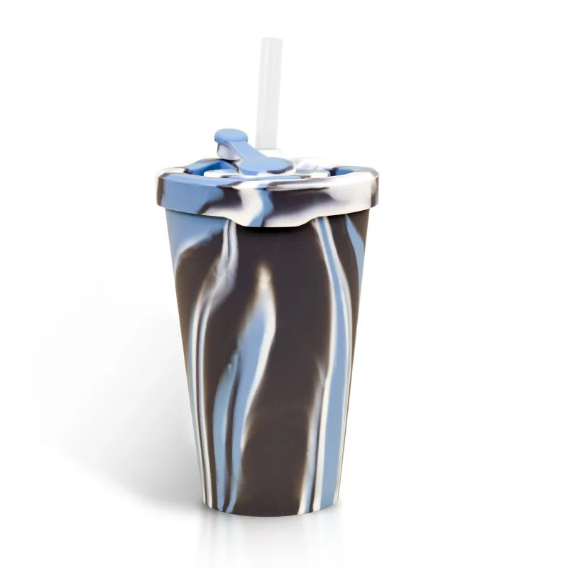 2024 Hot Selling 16OZ Food Grade Silicone Drinking Straw Cup Car Drinking Bottle Cup Silicone Tumbler Coffee Cup For Adults