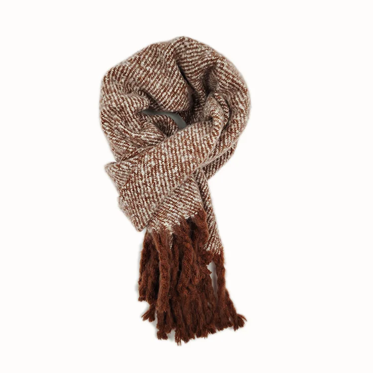 2025 Winter Warm Chunky Knit Scarf  Polyester Acrylic Fancy Yarn  Big Long Size 200 X 50 Customized  Pashmina Stylish Scarves