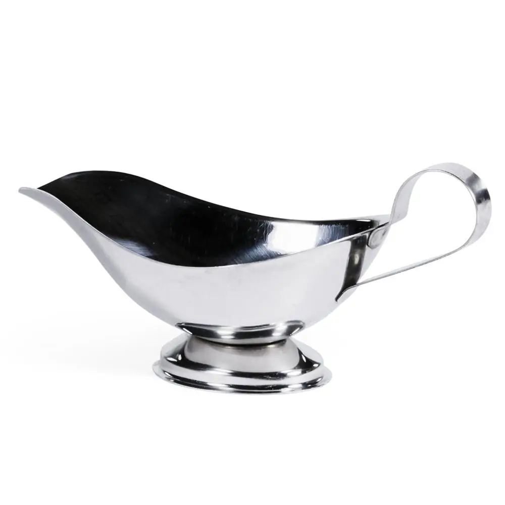 Gravy Boat- Stainless Steel Footed Gravy Boat