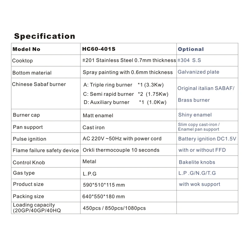 newly designed enamel gas cooker Appliance 4 burners stainless steel gas stove/gas hob