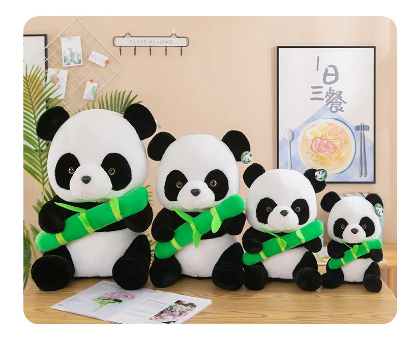 High quality cartoon Kawaii cute bamboo panda baby plush toys stuffed animals wholesale