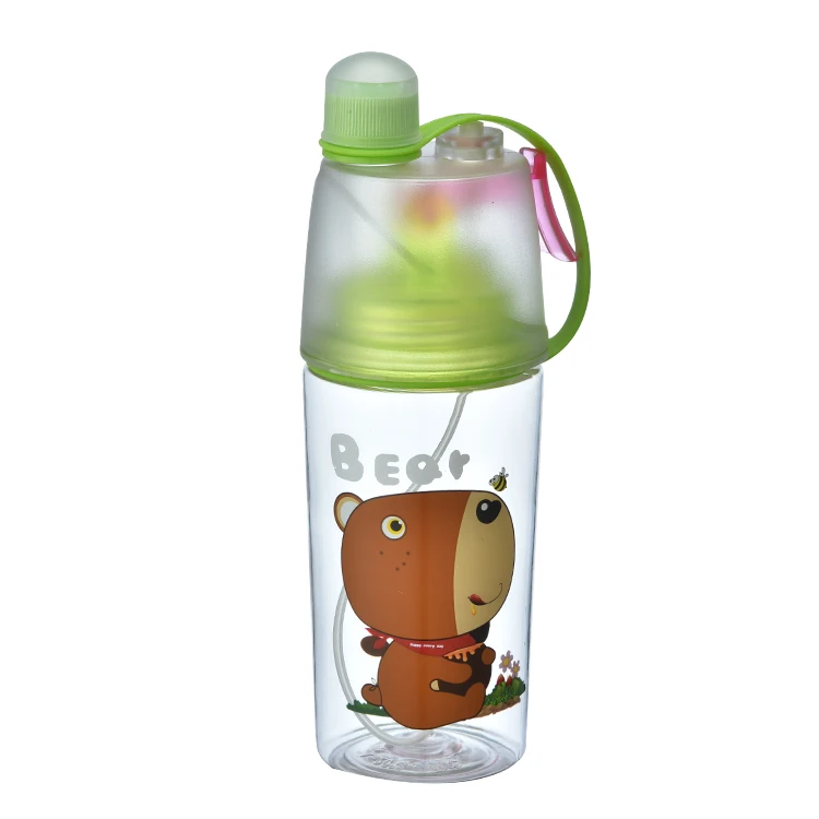 400ml/600ML BPA Free Travel Portable Plastic Water Bottle with Spray Mist for Children School Spray water bottle
